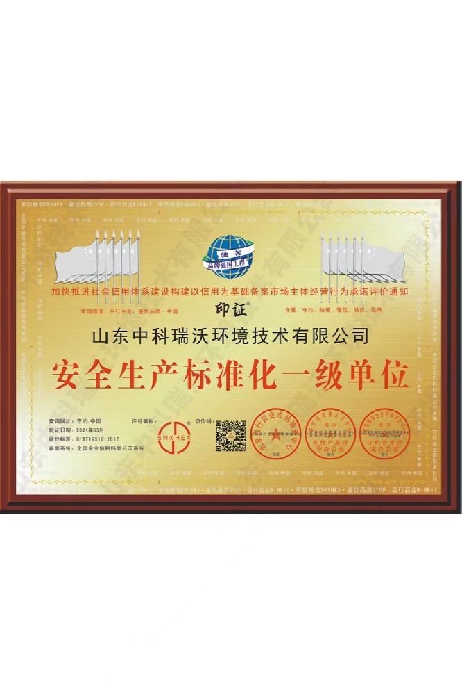 安全生产标准化一级单位